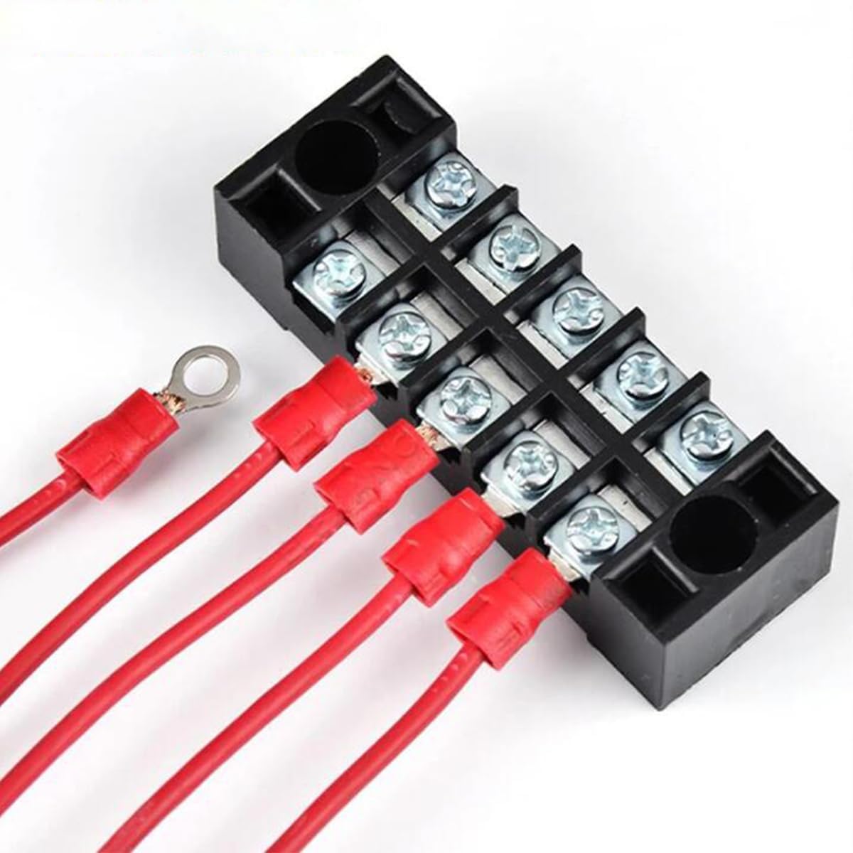 Teansic 200PCS 1/4" PVC Ring Crimp Terminals,AWG16-14 M6 Insulated Ring Electrical  Wire Crimp Connectors(100 Pcs Red +100 Pcs Black): Amazon.com: Industrial &  Scientific